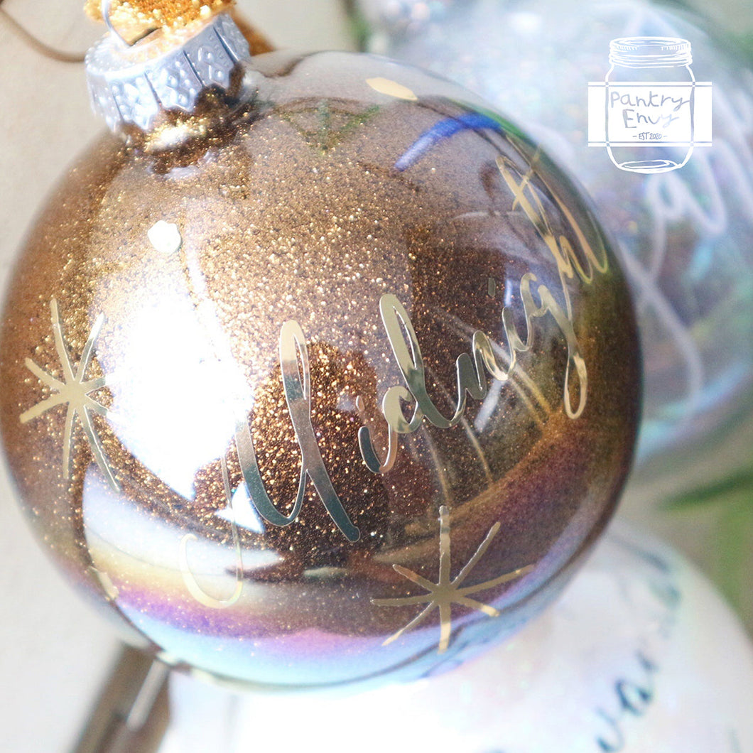 Personalised Glass Bauble, Glass Baubles Customised *NOT soft plastic*, Christmas Gift