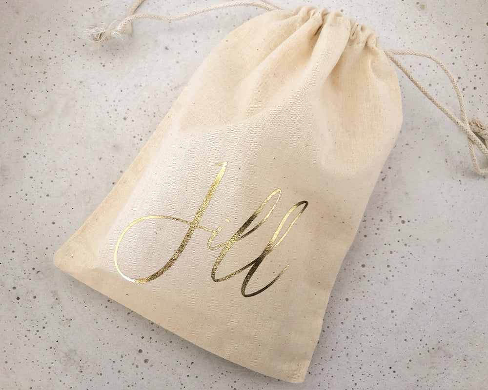 Personalised Cotton Drawstring Bag for Party Favours, Hen's Party Bag