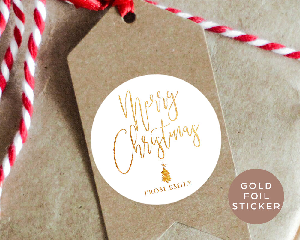 Minimalist Style Christmas Gold Foil Stickers Favours Stickers
