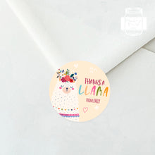 Load image into Gallery viewer, Personalised Thanks a Llama Cute Llama Birthday Party Stickers
