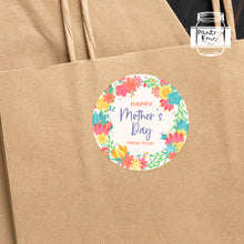 Load image into Gallery viewer, Personalised Happy Mother&#39;s Day Colourful Floral Style Gift Stickers
