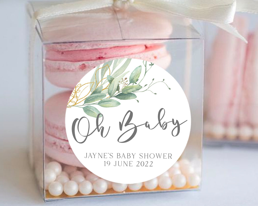 Oh Baby Greenery Style Thank You Stickers Favour Stickers