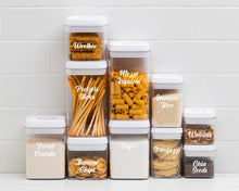 Load image into Gallery viewer, Premium Vinyl Pantry Storage Labels Custom Made Pantry Jar Labels
