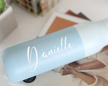 Load image into Gallery viewer, Personalised Name Permanent Vinyl Stickers for Water Bottles Label School Lunchbox
